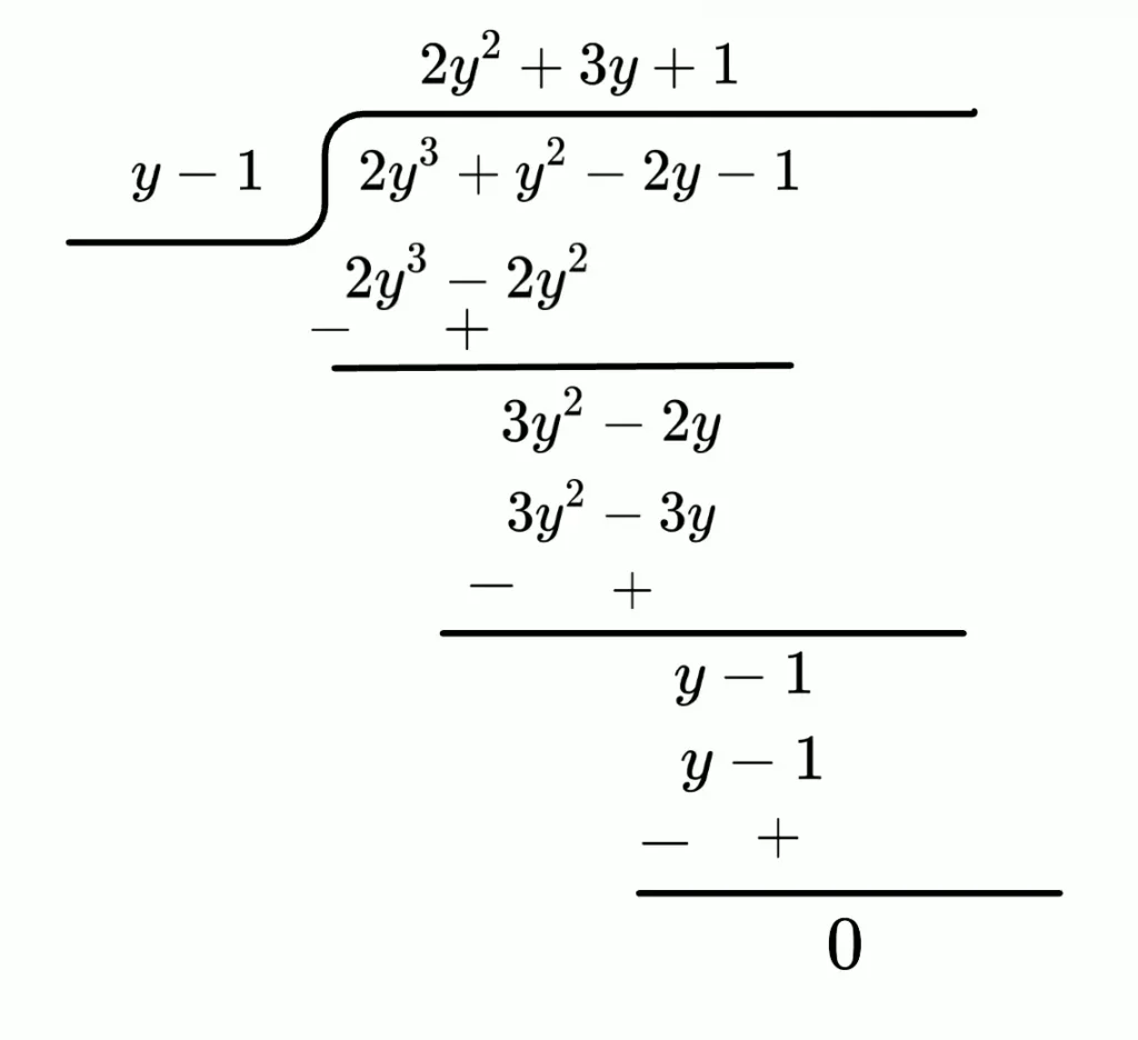 Division of a polynomial by another polynomial